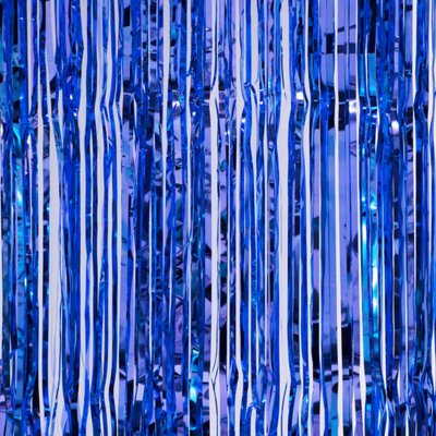 Dekorační závěs metalický modrý 100 x 200 cm – Hledejceny.cz