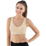 Gina dámské sportovní vycpávkami, bez kostice, bezešvé, jednobarevné Eco Bamboo 07014P tělová – Zboží Mobilmania