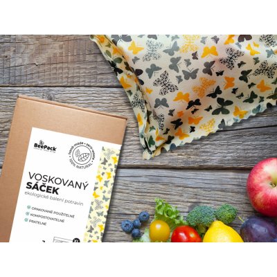 Beepack Voskovaný sáček MOTÝLCI XL 36x32cm – Hledejceny.cz