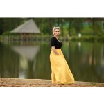 Nelly lněná dámská sukně dlouhá / super soft žlutá – Zboží Dáma