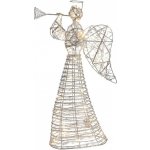 Clayre & Eef Christmas Decoration With LED Lighting Angel 28x10x51 Cm / 3xAA Gold Colored Metal - LED 28*10*51 cm / 3*AA - Clayre & Eef – Hledejceny.cz