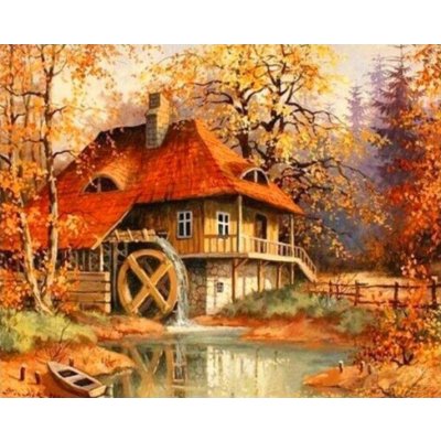 Gaira Malování podle čísel Mlýn v lese – Zboží Dáma