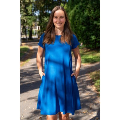 Jsem máma Bambusové kojicí šaty se skrytými zipy královsky modré – Zbozi.Blesk.cz