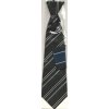 Kravata Chlapecká kravata malá černostříbrná s kapesníčkem