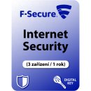 F-Secure Internet Security 3 lic. 1 rok elektronicky (FCIPOB1N003G1)