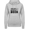 Dámská mikina s potiskem AWDis Hoodie mikina Nápis Tenhle chlap potřebuje Pivo Šedivá šedá