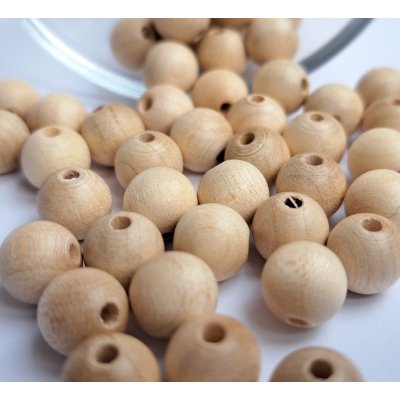 Detoa dřevěné korálky Přírodní nelakované 8 mm 10 ks – Zboží Dáma