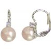 Náušnice Zlatnictví Zlatíčko stříbrné náušnice s perlami v růžové barvě se zirkonem 201.00016