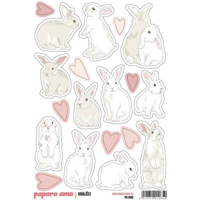 PAPERO AMO ♥ Samolepky - Králičci – Zboží Živě