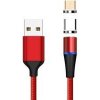 Flex kabel Kabel Magnetický micro USB a USB-C nabíjecí a datový, 1m, červený