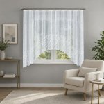 Dekorační oblouková krátká záclona na žabky KINGA 160 bílá 400x160 cm MyBestHome – Hledejceny.cz
