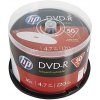 8 cm DVD médium HP DVD-R 4,7GB 16x, printable, cakebox, 50ks (DME00025WIP-3)