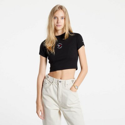 Tommy Hilfiger TJW BABY CROP TINY TOMMY 2 TEE černý – Zboží Mobilmania