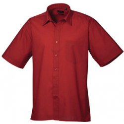 Premier Workwear pánská košile s krátkým rukávem PR202 burgundy