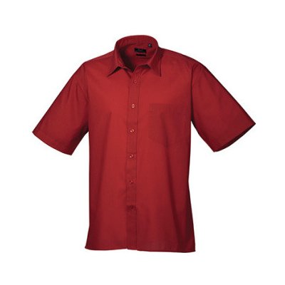 Premier Workwear pánská košile s krátkým rukávem PR202 burgundy