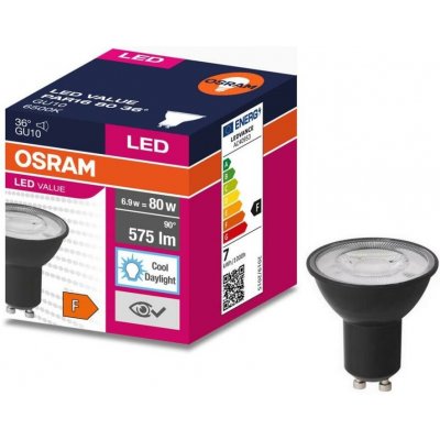 LEDVANCE LED Žárovka VALUE PAR16 GU10/6,9W/230V 4000K 36° černá P225233 – Hledejceny.cz