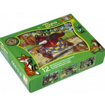 Topa kostky Zvířátka si hrají 12 kostek v krabičce