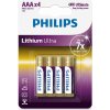 Baterie primární PHILIPS Lithium Ultra AAA 4ks Phil-FR03LB4A/10