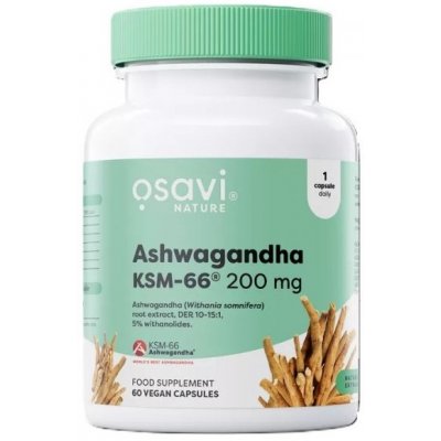 Osavi Ashwagandha KSM-66 200 mg 60 vegan kapslí – Hledejceny.cz