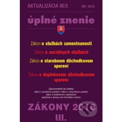 Aktualizácia III/3 2018 - úplné znenie zákonov po novele - Poradca s.r.o.