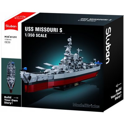 Sluban B1291 Bitevní loď USS Missouri 1:350 – Zboží Dáma
