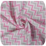 KIKKO Bambusová osuška XKKO BMB Scandinavian 90x100 cm Baby Pink Chevron – Zbozi.Blesk.cz