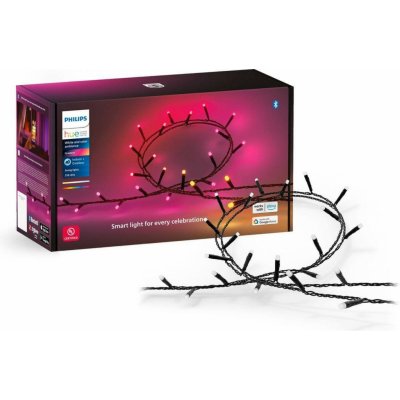 Philips HUE FESTAVIA světelný řetěz 14W 2000-6500K RGB 20m IP54 černý – Hledejceny.cz