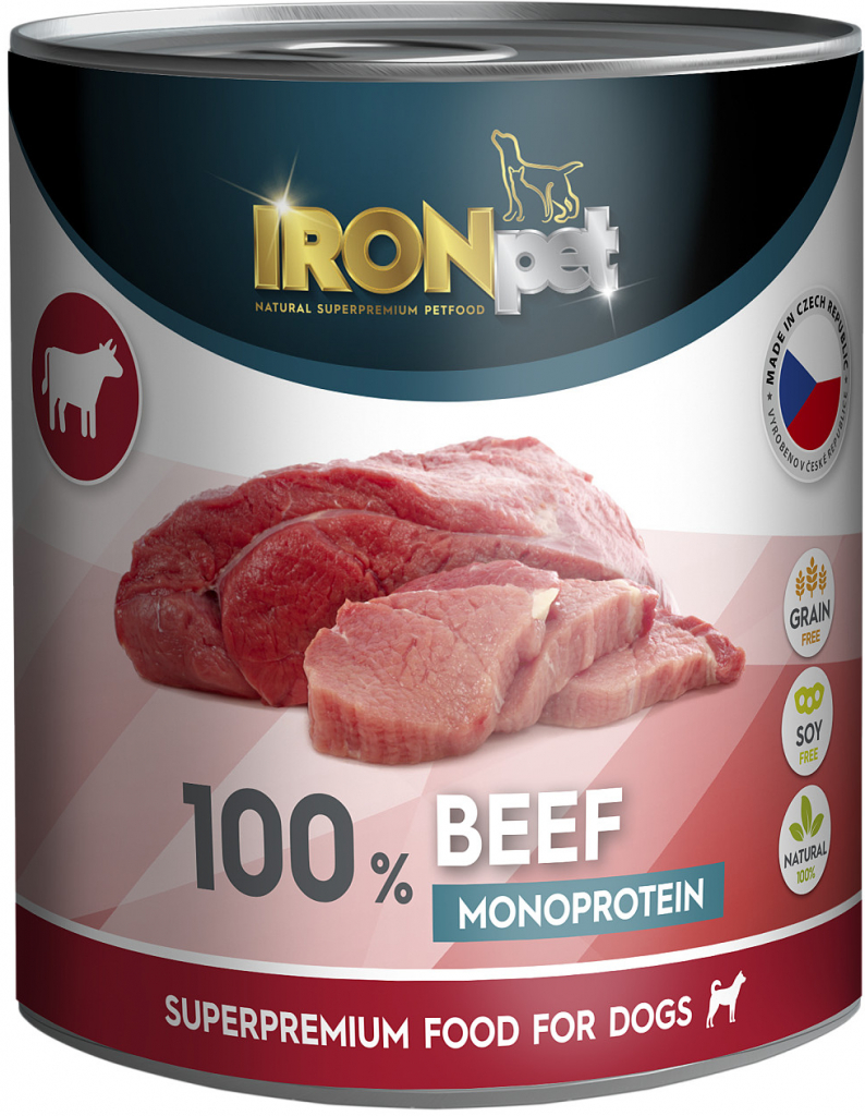 IRONpet BEEF 100% Monoprotein Hovězí 0,8 kg