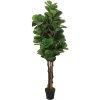 Květina zahrada-XL Umělý fíkus lyrový 96 listů 80 cm zelený