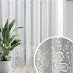 Ervi voálová záclona bílá s výšivkou - 2239, metráž – Zboží Mobilmania
