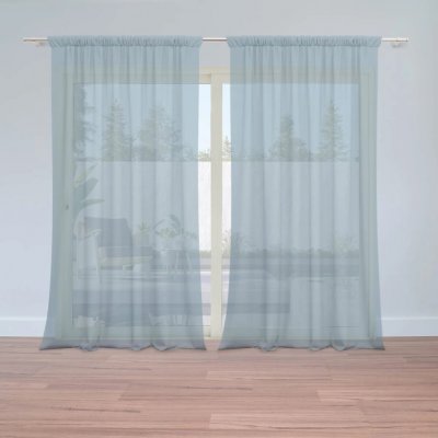 Sablio Záclony Šedě modrá: 2ks 150x250cm – Hledejceny.cz