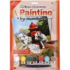 Malování podle čísla Malování podle čísel Dalmatini u červeného hydrantu s akrylovými barvami a štětcem na kartě