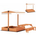 Aiyaplay Pískoviště se stříškou 184 x 110 x 120 cm hnědé – Sleviste.cz