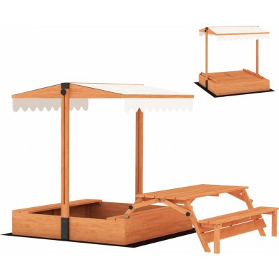 Aiyaplay Pískoviště se stříškou 184 x 110 x 120 cm hnědé – Sleviste.cz