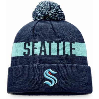 Fanatics pánská Zimní čepice Seattle Kraken Fundamental beanie Cuff with Pom – Hledejceny.cz
