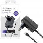 Napájecí zdroj Qoltec Super Quick PD - USB C 27W 5,1V/5A pro Raspberry Pi 5 - černý – Sleviste.cz