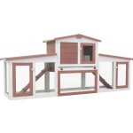 vidaXL králíkárna hnědo-bílá 204 x 45 x 85 cm – Zboží Dáma