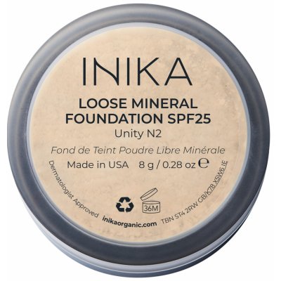 Inika Organic Přírodní sypký minerální pudrový make-up s SPF25 Unity 8 g – Zboží Mobilmania