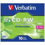 Verbatim CD-RW 700MB 8-12x, jewel, 10ks (43148) – Zboží Živě