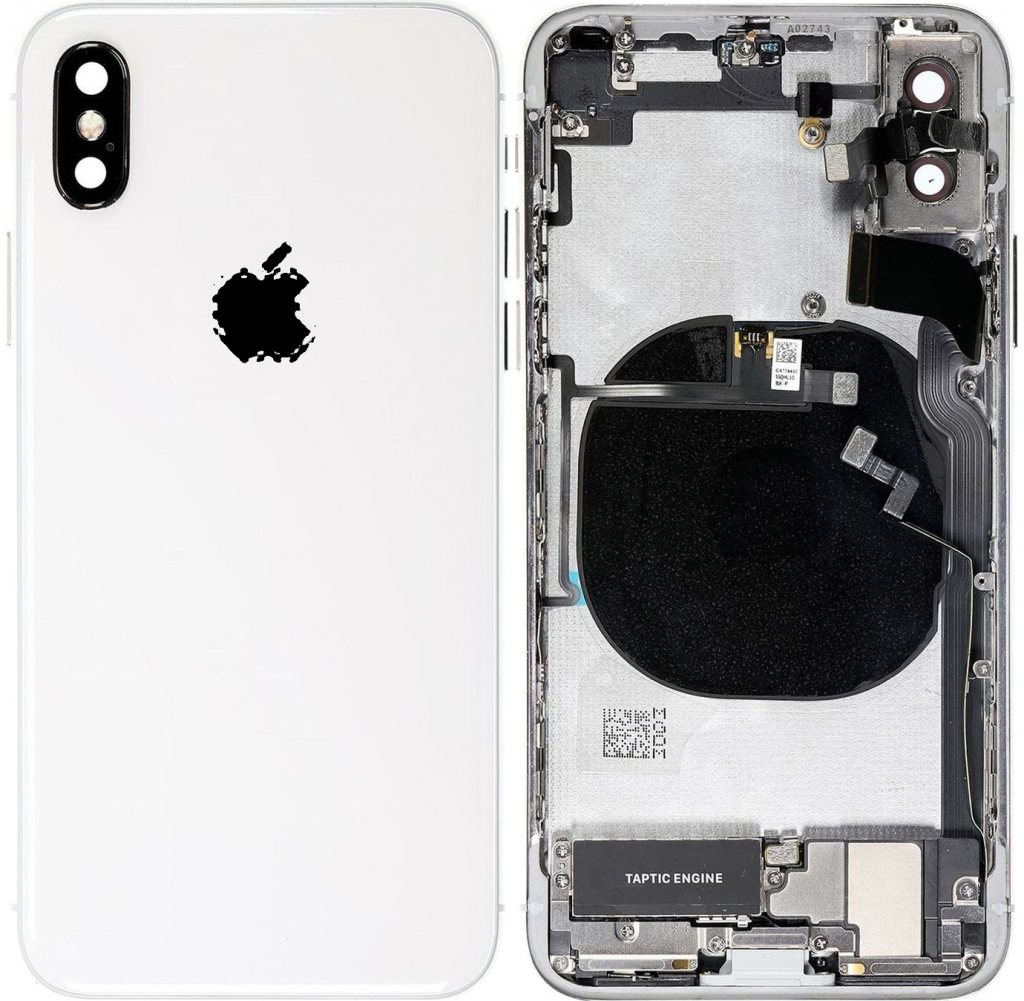 Kryt Apple iPhone X zadní Housing s Malými Díly stříbrný
