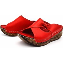 Artiker dámské kožené pantofle 46C0525 červené