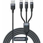Joyroom S-A18 3v1 3,5 A USB-A / Lightning + USB-C + Micro-USB 1,2m černý – Zboží Živě