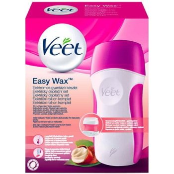 Veet EasyWax ohřívač vosku + vosková náplň 50 ml + depilační pásky 12 ks + Perfect Finish jemné čisticí ubrousky 4 ks + stojan dárková sada