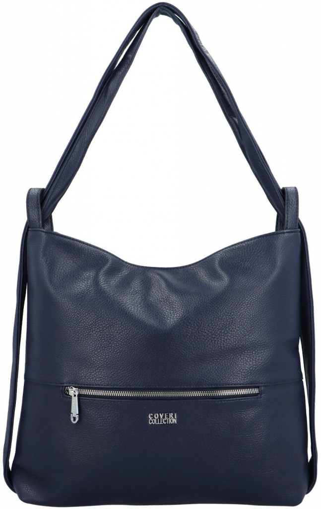Stylový dámský koženkový kabelko-batoh Korelia tmavě modrý