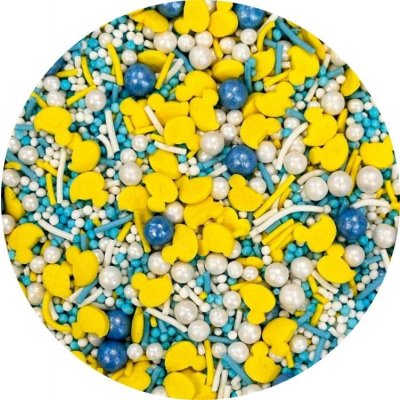 Dortisimo 4Cake Cukrové zdobení bílé, žluté a modré Fluffy Waves (80 g)