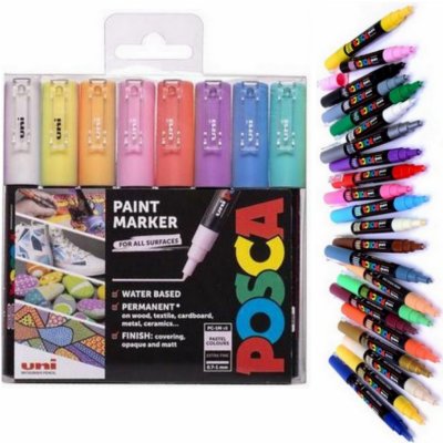 Posca Univerzální sada akrylátových popisovačů 0,7 - 1 mm Pastelové barvy 8 kusů PC-1M – Zbozi.Blesk.cz