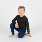 Crawler Merino tričko dlouhý rukáv kulatý výstřih dětské grafitová – Zboží Dáma