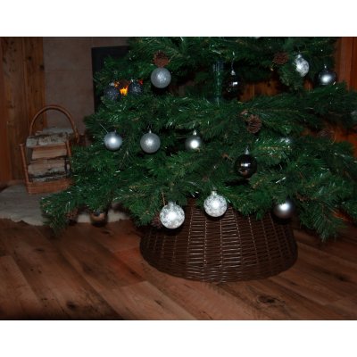 KOTARBAU® Vrbová sukně na vánoční stromek Ø 60 cm, tmavě hnědý ratanový stojan na vánoční stromek Natural, koš na vánoční stromek, kryt na stojan na vánoční stromek, podstavec na jedlový stromek Deco – Zboží Mobilmania