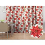 Biante Dekorační závěs Leona LN-180 Vánoční růže a cesmíny na bílém 130x180 cm – Hledejceny.cz
