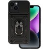 Pouzdro a kryt na mobilní telefon Apple TopQ Slide Camera Armor Case pro iPhone 15 Plus Black